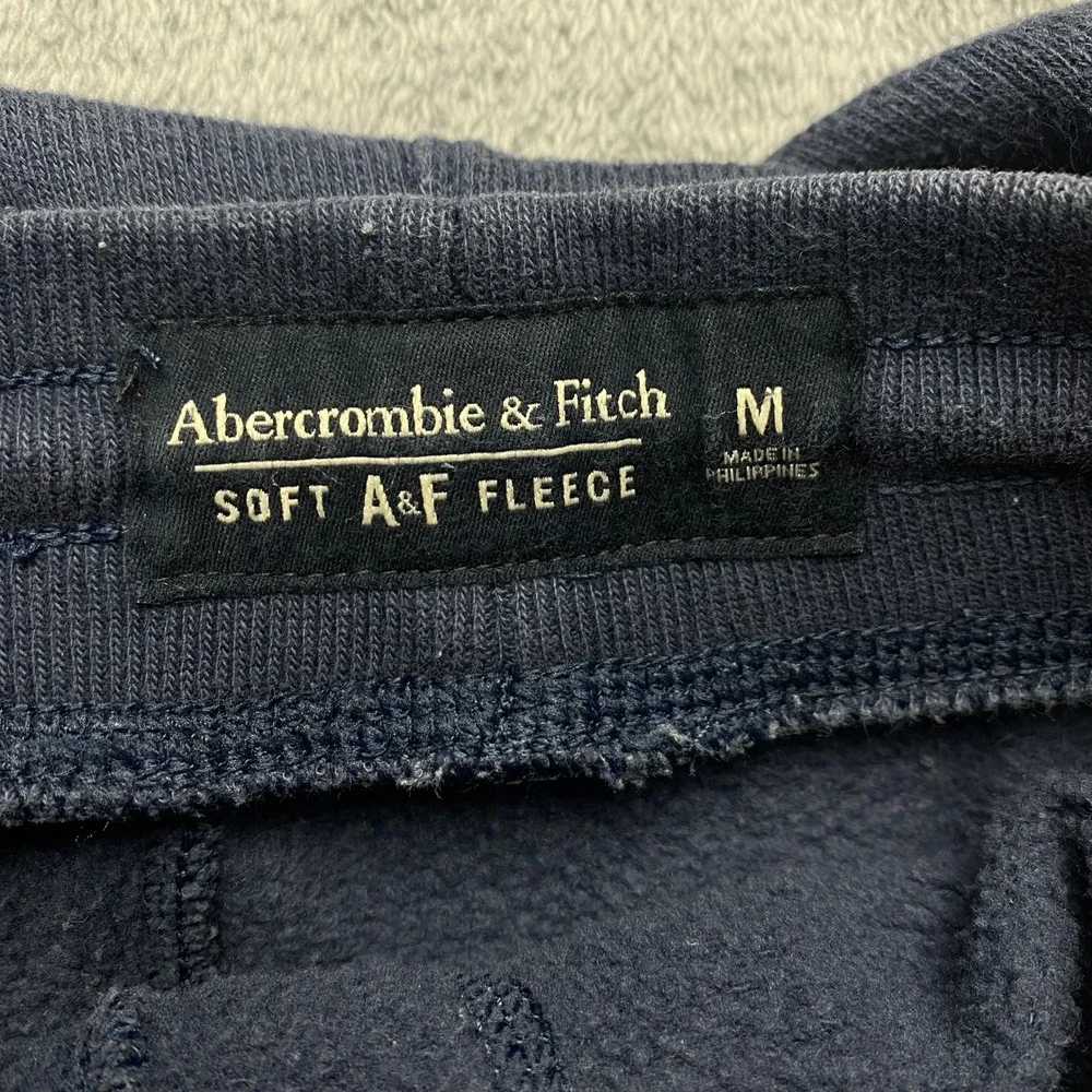 Abercrombie & Fitch Sweatpants Mens Medium Soft A&F Fleece Navy Blue Logo
